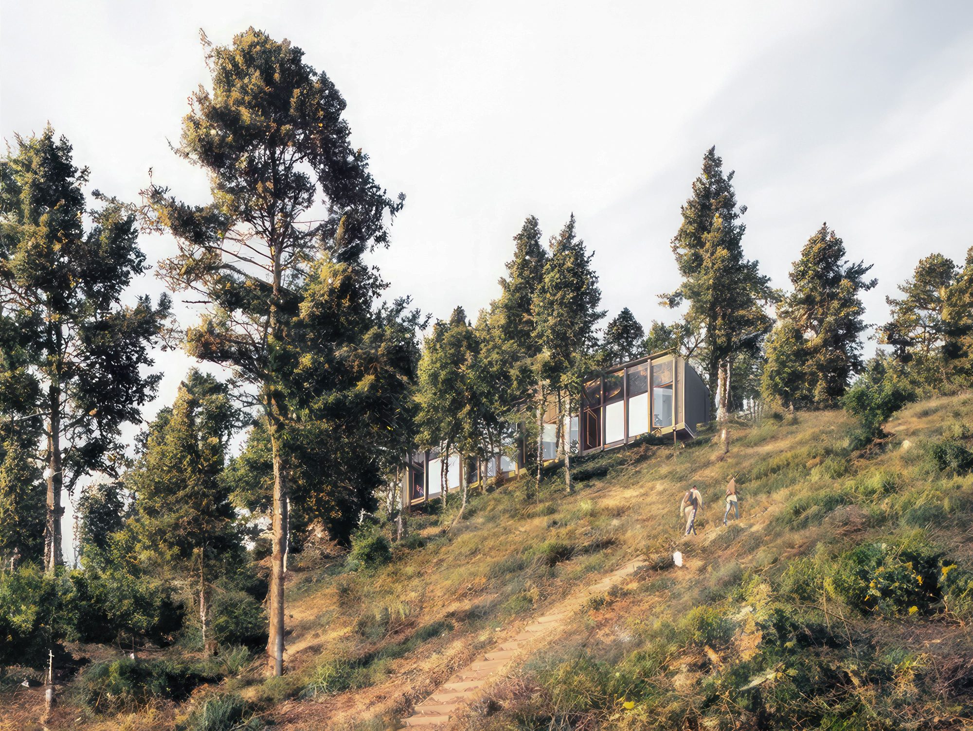 Yoga House on a Cliff
